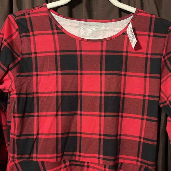 Children’s Place buffalo plaid girls plus size dress - Picture 2 of 5